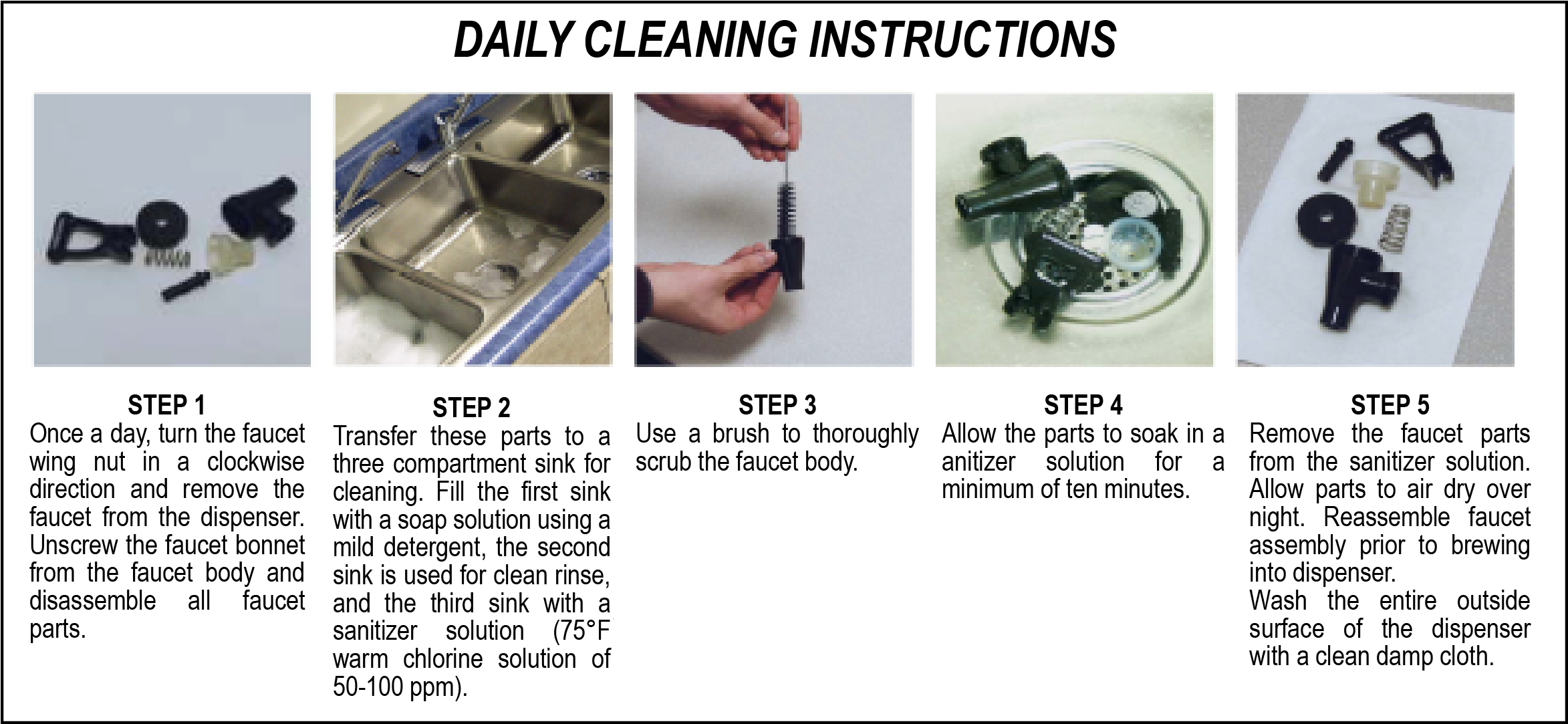 Daily Tea Urn Cleaning Instructions