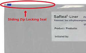 Saftea Liner sliding lock for easy sealing