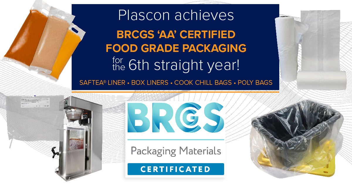 Plascon is BRCGS 'AA' certified in food grade flexible packaging