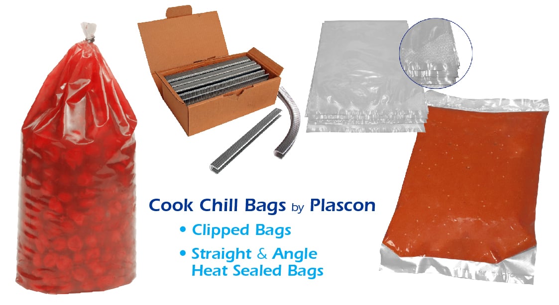 Cook Chill Clipped and Heat Sealed Bags