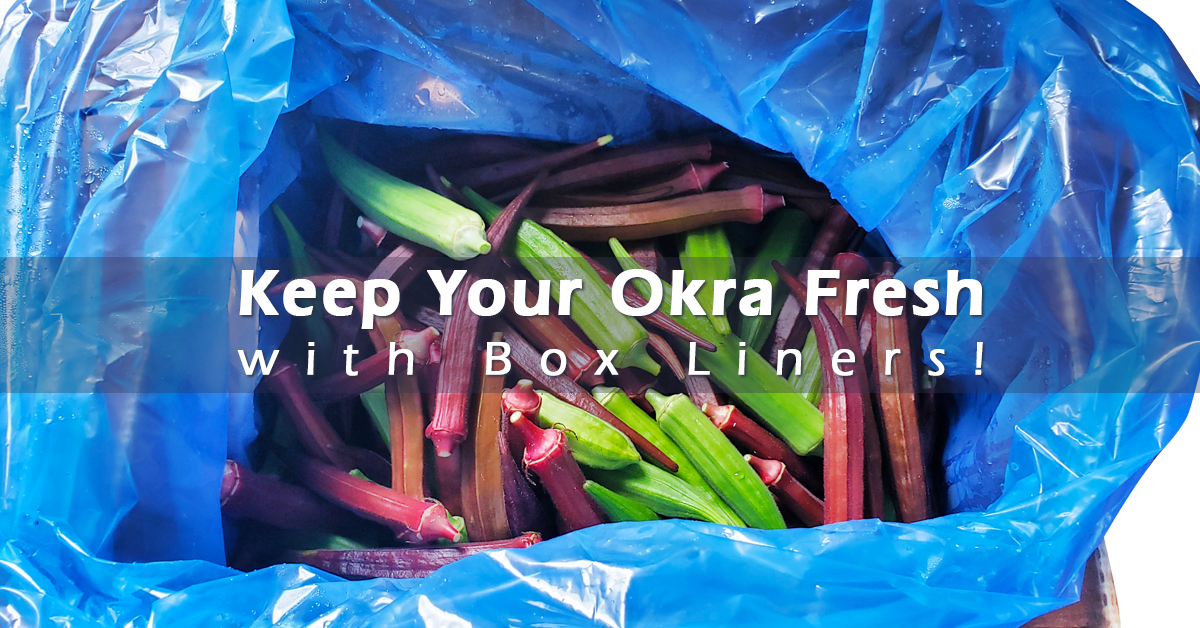 box liner filled with okra