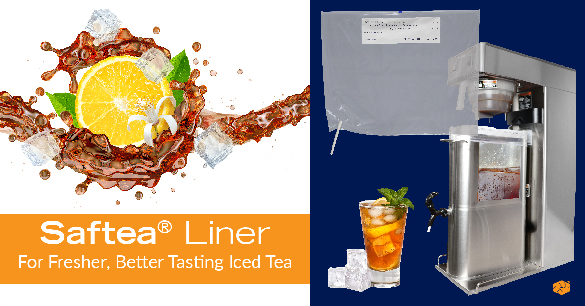 Saftea Liner provides superior cleanliness and flavor when used in an iced tea urn dispenser