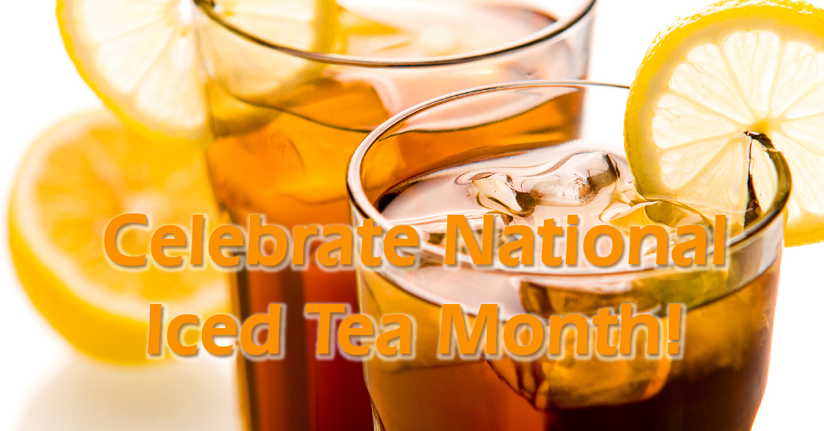 celebrate natl iced tea month - 2 glasses of iced tea with lemon
